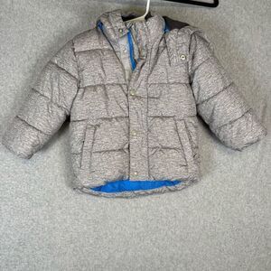 GAP Baby Size 2 Year Toddler Gray Quilted Puffer Jacket Coat Hooded